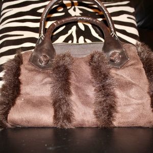 Faux fur handbag